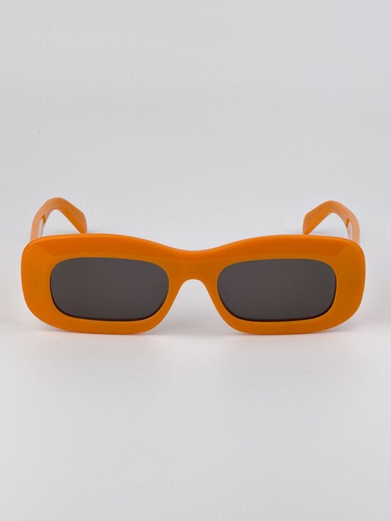 Celine CL40294I 42A “3 Dots” Rectangle Sunglasses – Glossy Orange / Grey main image 5